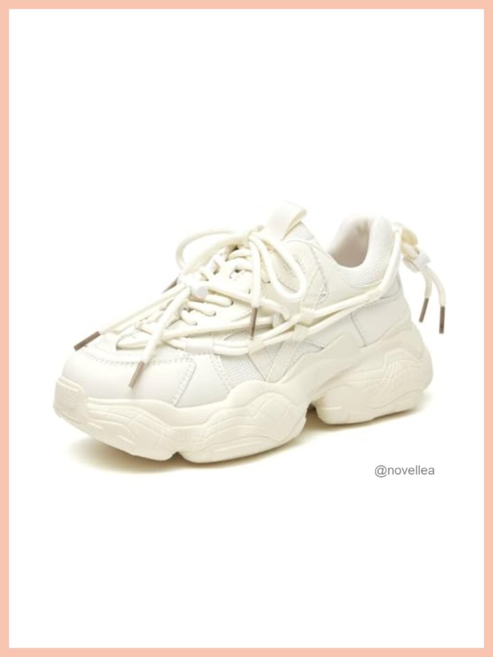 Women's Chunky Sneakers Leather Upper Platform Lace-Up Non-Slip Walking Shoes